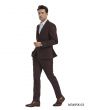 Tazio Men's 3 Piece Skinny Fit Suit - Textured Solid