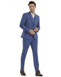 Tazio Men's Outlet 3 Piece Skinny Fit Suit - Banker Pinstripe