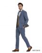 Tazio Men's 4 Piece Skinny Fit Suit - Bold Windowpane