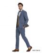 Tazio Men's 4 Piece Skinny Fit Suit - Bold Windowpane