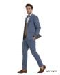 Tazio Men's Outlet 4 Piece Skinny Fit Suit - Bold Windowpane
