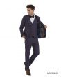 Tazio Men's 3 Piece Skinny Fit Suit - Bold Plaid