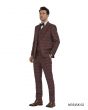 Tazio Men's Outlet 3 Piece Skinny Fit Suit - Dark Tones