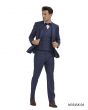 Tazio Men's 3 Piece Skinny Fit Suit - Dark Tones