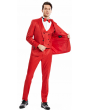 Tazio Men's Outlet 4 Piece Skinny Fit Suit - Bright Polka Dot