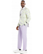 Tazio Men's 4 Piece Skinny Fit Suit - Light Paisley