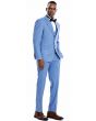 Tazio Men's 3 Piece Skinny Fit Suit - Tone on Tone Pinstripe
