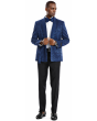 CCO Men's Outlet 2 Piece Skinny Fit Suit - Dark Trim Paisley