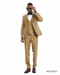 Tazio Men's 3 Piece Skinny Fit Suit - Stunning Windowpane