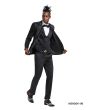 Tazio Men's 3 Piece Skinny Fit Suit - Sharkskin