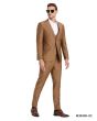 Tazio Men's 3 Piece Skinny Fit Suit - Tone on Tone Windowpane