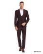 Tazio Men's 3 Piece Skinny Fit Suit - Tone on Tone Windowpane