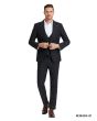 Tazio Men's Outlet 3 Piece Skinny Fit Suit - Sharp Windowpane