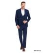 Tazio Men's 3 Piece Skinny Fit Suit - Sharp Windowpane