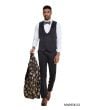 Tazio Men's 3 Piece Skinny Fit Suit - Geometric Floral