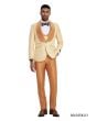 Tazio Men's 3 Piece Skinny Fit Fashion Suit - Wide Shawl Lapel