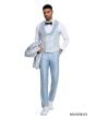 Tazio Men's 3 Piece Skinny Fit Fashion Suit - Wide Shawl Lapel