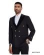 Tazio Men's 2 Piece Skinny Fit Suit - Black Peak Lapel