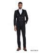 Tazio Men's 2 Piece Skinny Fit Suit - Black Peak Lapel