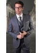 Statement Men's 3 Piece Wool Blend Suit - Executive Windowpane