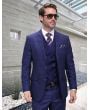 Statement Men's 3 Piece 100% Wool Fashion Suit - Contrast Colors