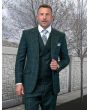 Statement Men's 100% Wool 3 Piece Suit - Tone on Tone Windowpane