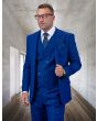 Statement Men's 100% Wool 3 Piece Suit - Tone on Tone Windowpane