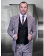 Statement Men's 100% Wool 3 Piece Suit - Checkered Plaid