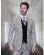 Statement Men's 100% Wool 3 Piece Suit - Checkered Plaid