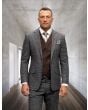 Statement Men's 3 Piece 100% Wool Fashion Suit - Solid Color Vest