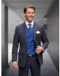 Statement Men's 3 Piece 100% Wool Fashion Suit - Solid Color Vest