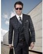 Statement Men's 100% Wool 3 Piece Suit - Full Plaid