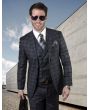 Statement Men's Outlet 100% Wool 3 Piece Suit - Full Plaid