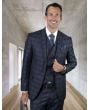 Statement Men's 100% Wool 3 Piece Suit - Full Plaid