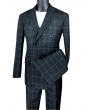 Vinci Men's 2 Piece Modern Fit Suit - Windowpane