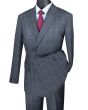 Vinci Men's 2 Piece Modern Fit Suit - Windowpane