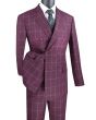 Vinci Men's 2 Piece Modern Fit Suit - Windowpane