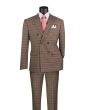 Vinci Men's 2 Piece Modern Fit Suit - Glen Plaid