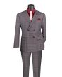 Vinci Men's 2 Piece Modern Fit Suit - Glen Plaid