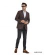 Tazio Men's Classic Fashion Sport Coat - Plaid Pattern