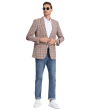 Tazio Men's Classic Fashion Sport Coat - Glen Check