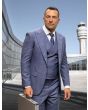 Statement Men's 100% Wool 3 Piece Suit - Luxurious Windowpane