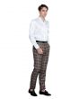 Tazio Men's Skinny Fit Pants - Glen Check