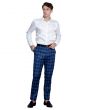 Tazio Men's Skinny Fit Pants - Glen Check