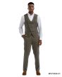 Tazio Men's 2 Piece Skinny Fit Vest Set- Tattersall Pattern