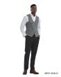 Tazio Men's Outlet 2 Piece Skinny Fit Vest Set- Glen Plaid Pattern