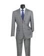 Vinci Men's 2 Piece Modern Fit Suit - Light Windowpane