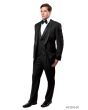 Bryan Michaels Men's 3pc Slim Fit Tuxedo - Satin Collared Vest