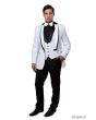 Bryan Michaels Men's 3pc Slim Fit Tuxedo - Satin Collared Vest