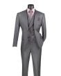Vinci Men's 3 Piece Wool Feel Modern Fit Suit - Double Breasted Vest